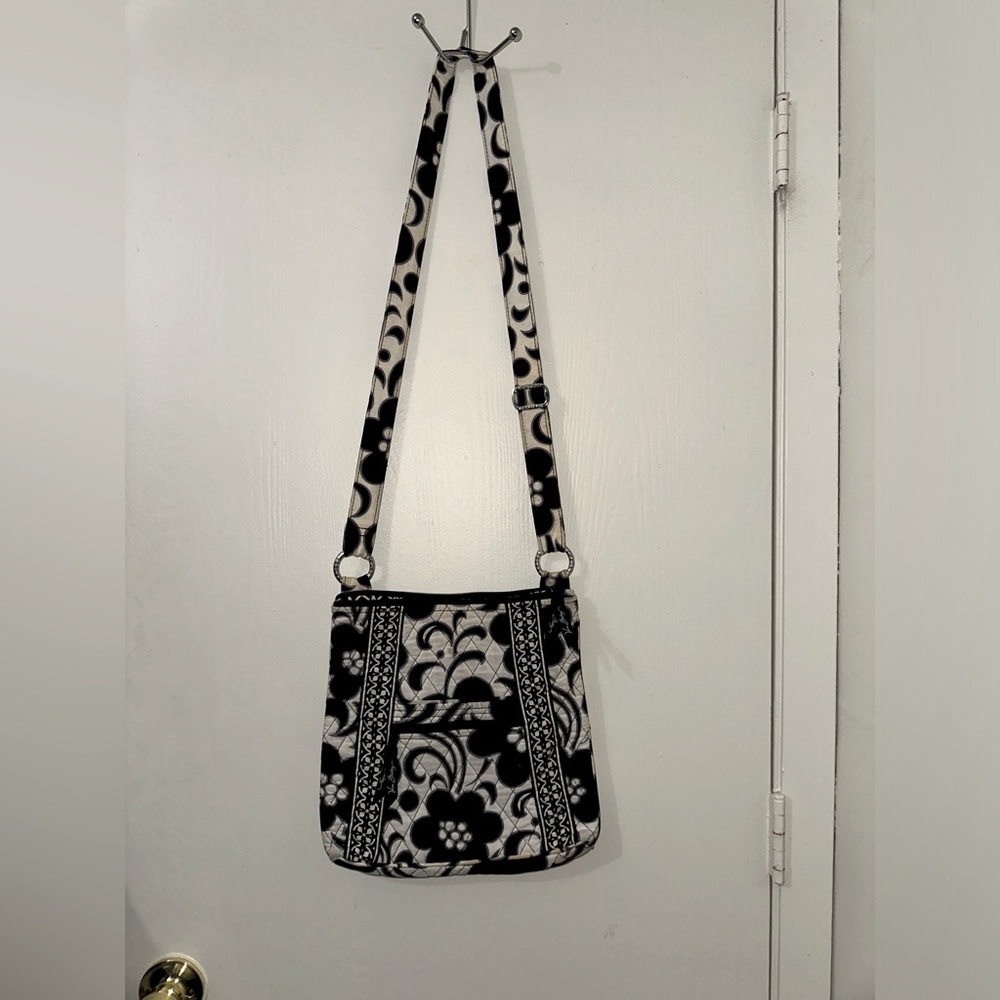 Vera Bradley Floral Black and White Shoulder Bag